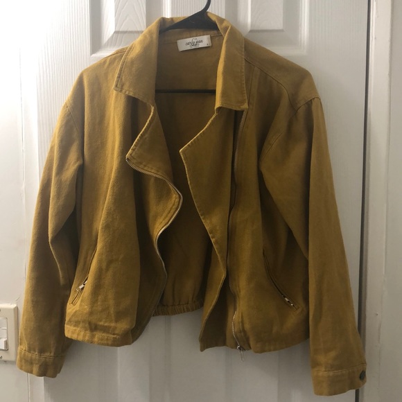 Carly Jean Los Angeles Jackets & Blazers - CJLA Mustard Moto Jacket